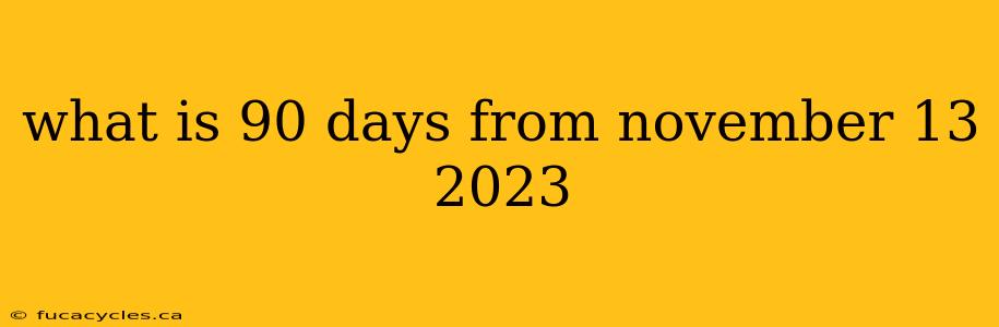 what is 90 days from november 13 2023