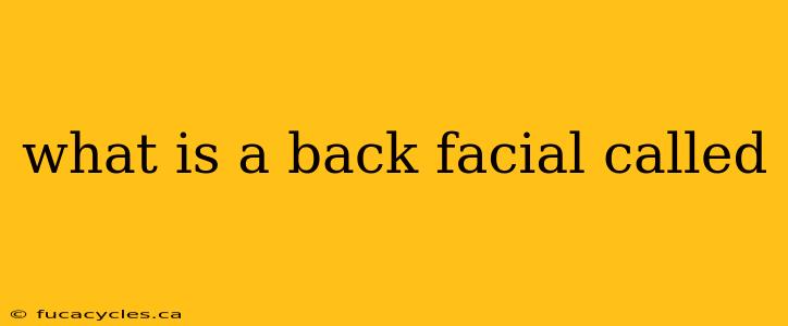 what is a back facial called