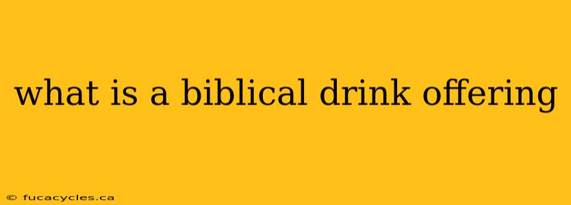 what is a biblical drink offering