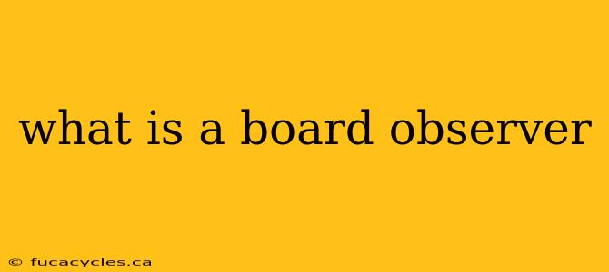 what is a board observer