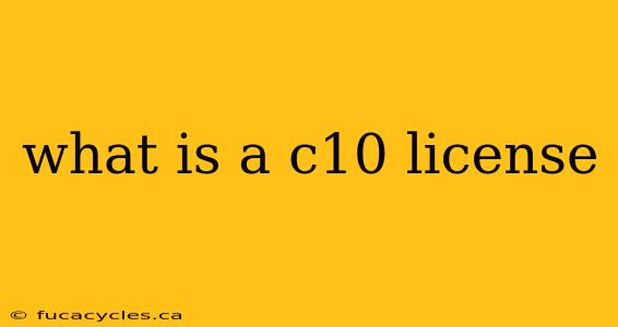 what is a c10 license