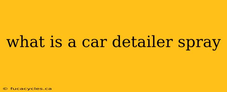 what is a car detailer spray