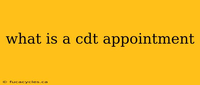 what is a cdt appointment