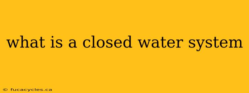 what is a closed water system