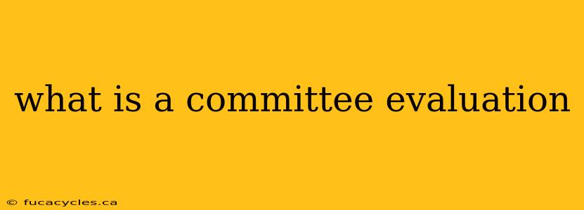 what is a committee evaluation