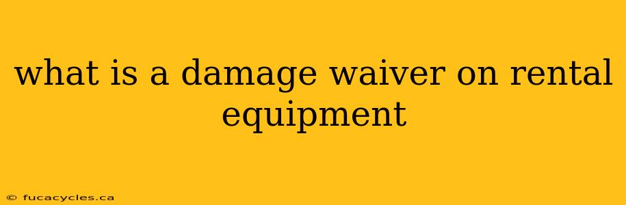 what is a damage waiver on rental equipment