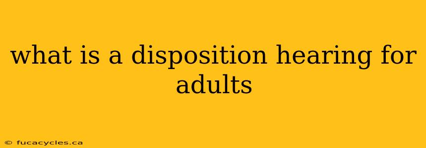 what is a disposition hearing for adults