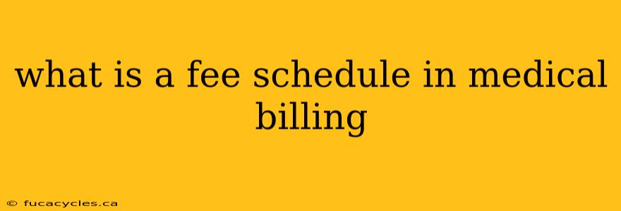 what is a fee schedule in medical billing