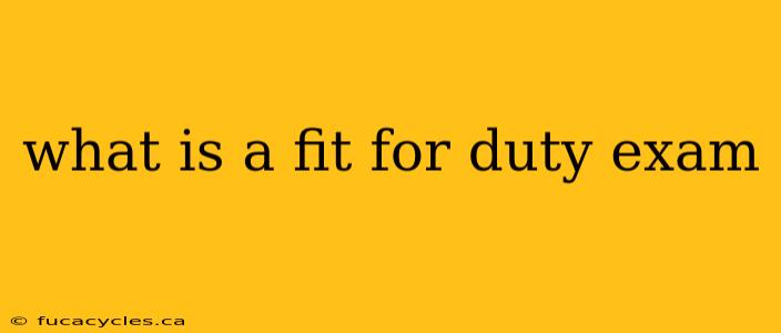 what is a fit for duty exam