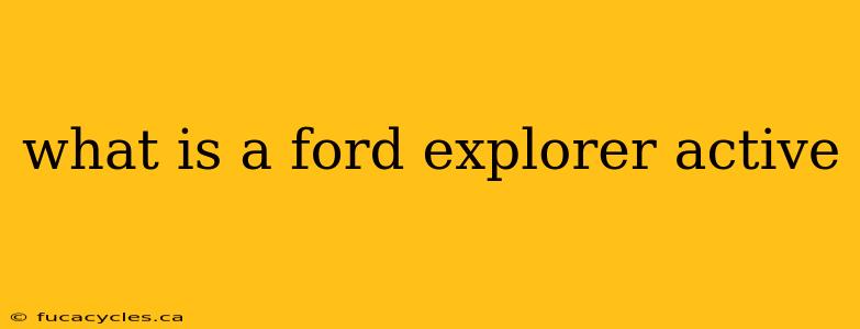 what is a ford explorer active