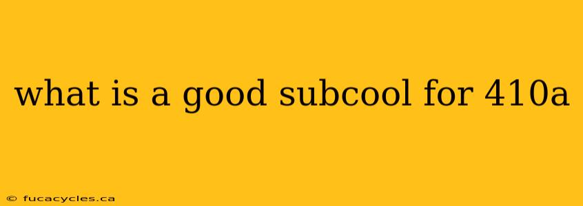 what is a good subcool for 410a