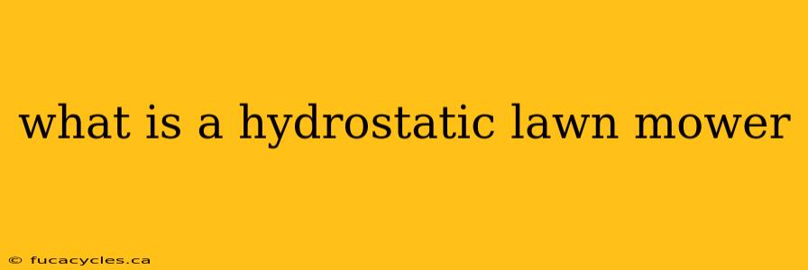 what is a hydrostatic lawn mower