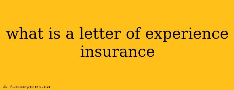 what is a letter of experience insurance