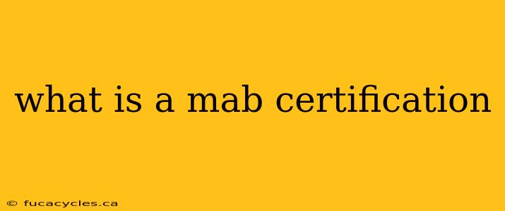 what is a mab certification