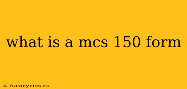 what is a mcs 150 form