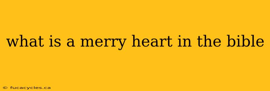 what is a merry heart in the bible