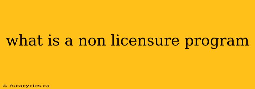 what is a non licensure program