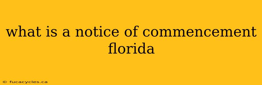 what is a notice of commencement florida