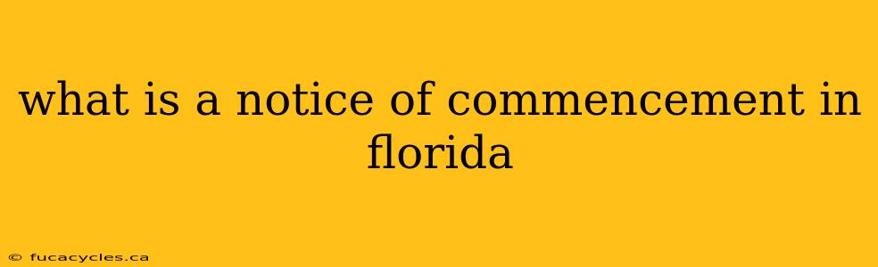 what is a notice of commencement in florida