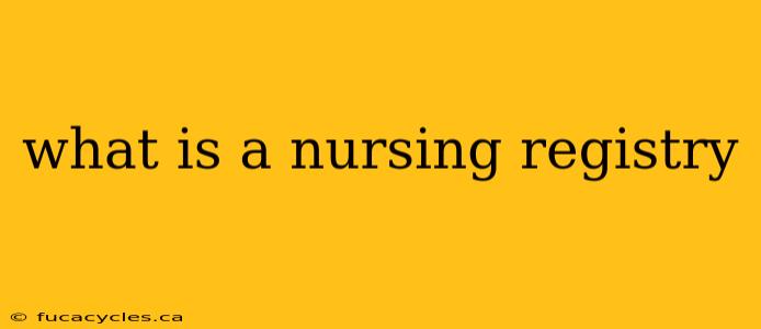 what is a nursing registry