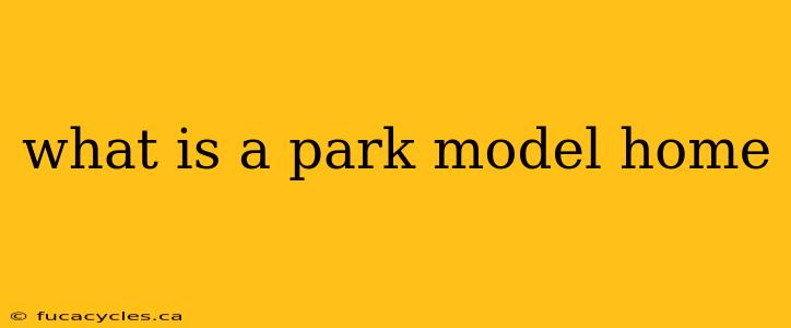 what is a park model home