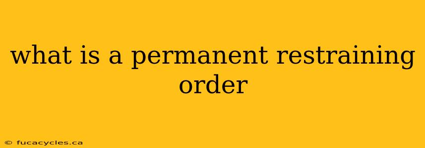 what is a permanent restraining order