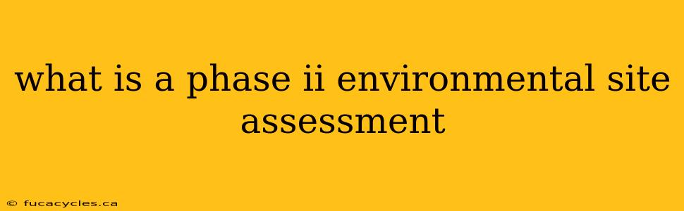 what is a phase ii environmental site assessment