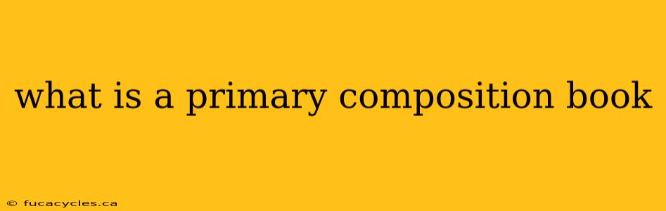 what is a primary composition book