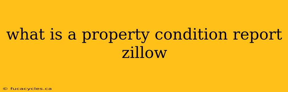 what is a property condition report zillow