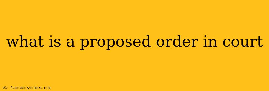 what is a proposed order in court