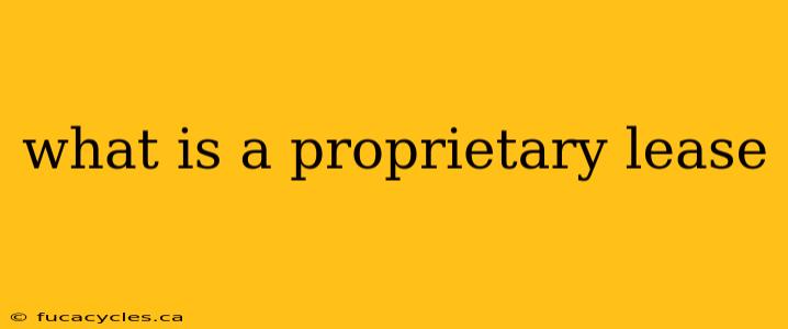 what is a proprietary lease