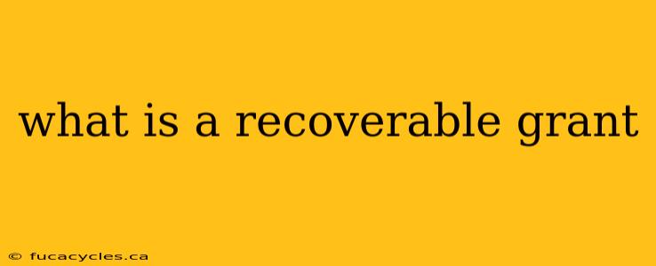 what is a recoverable grant