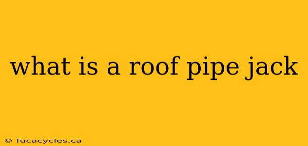 what is a roof pipe jack