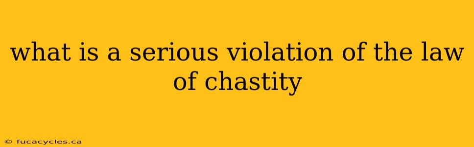 what is a serious violation of the law of chastity