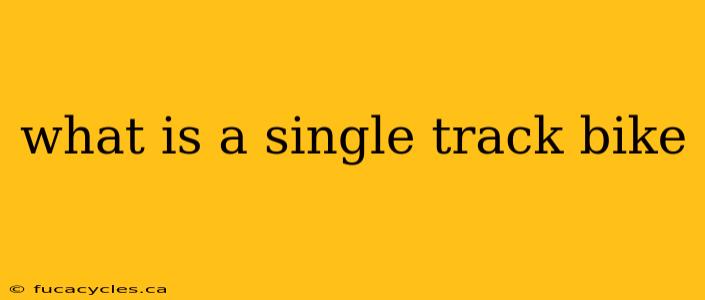 what is a single track bike