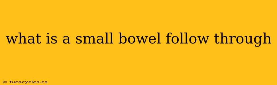 what is a small bowel follow through