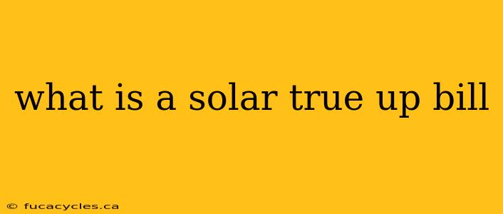 what is a solar true up bill