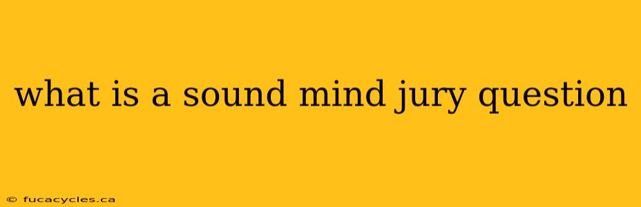 what is a sound mind jury question