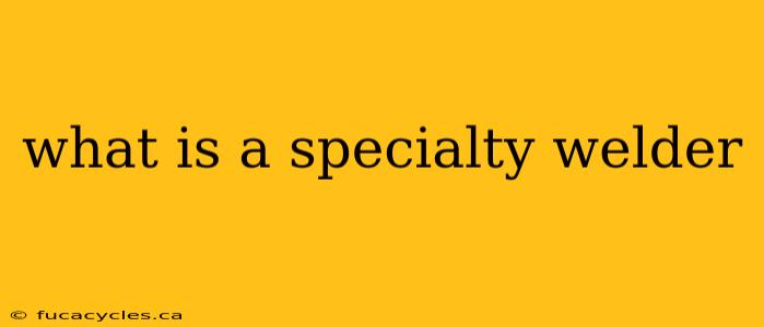 what is a specialty welder