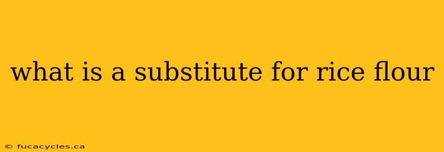 what is a substitute for rice flour