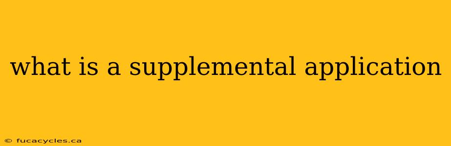 what is a supplemental application