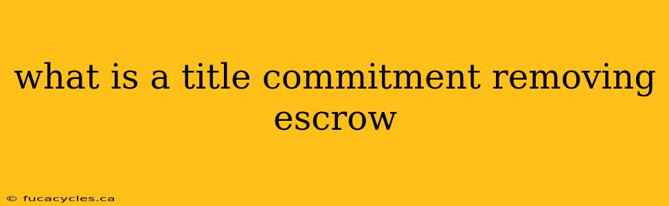 what is a title commitment removing escrow