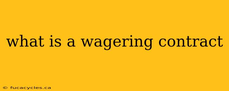 what is a wagering contract