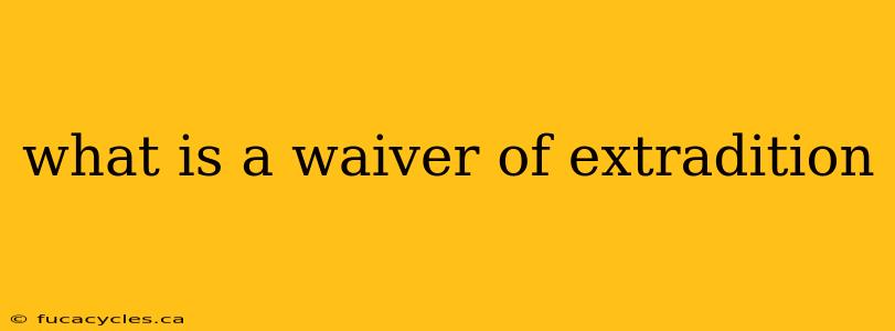 what is a waiver of extradition