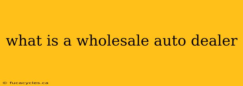 what is a wholesale auto dealer