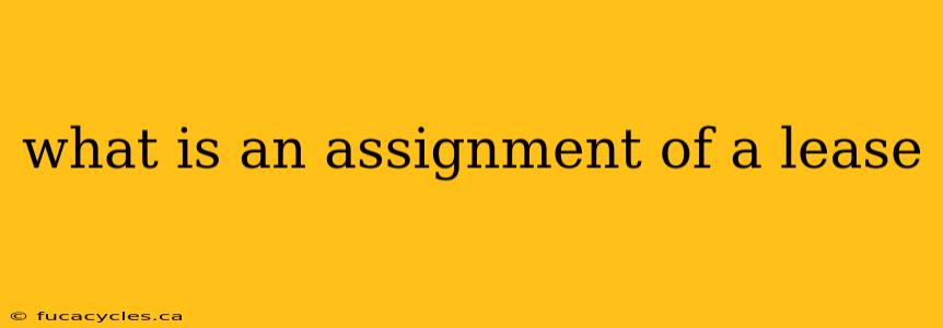 what is an assignment of a lease