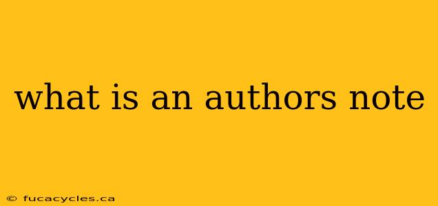 what is an authors note