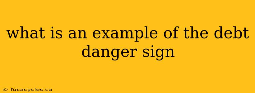 what is an example of the debt danger sign