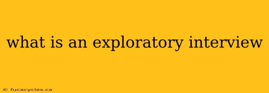 what is an exploratory interview