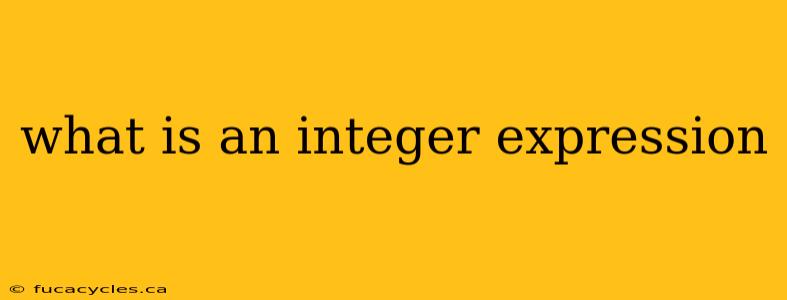 what is an integer expression